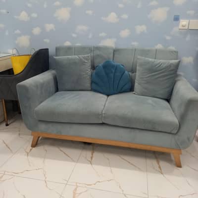 pure wooden two seater sofa