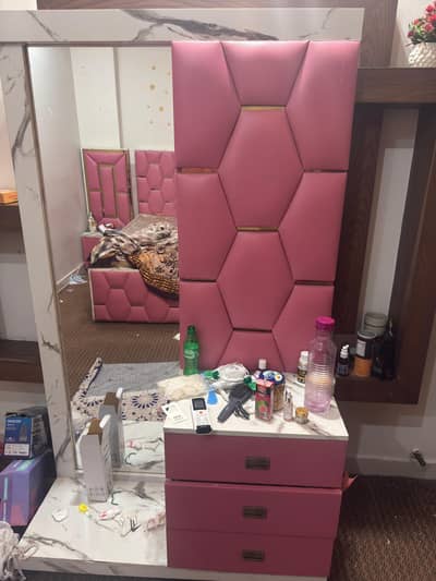 double bed set with dressing table and mattress