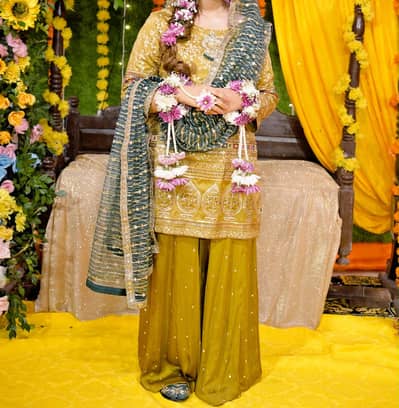 Luxury Embroidered Gharara Suit with Heavy Dupatta