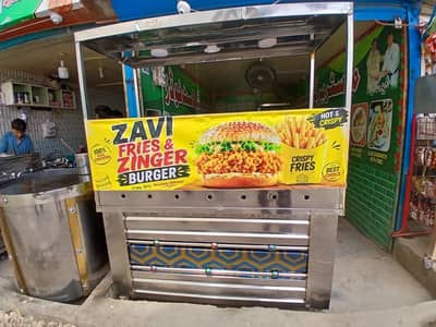 Zinger Burger and fries stall