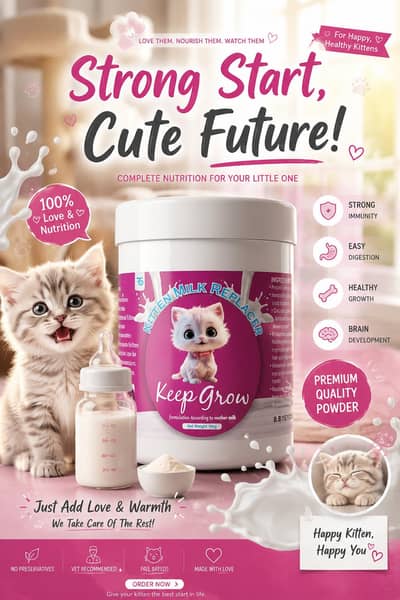 Kitten Milk Replacer Powder 100g Complete Nutrition For Newborn Kitten