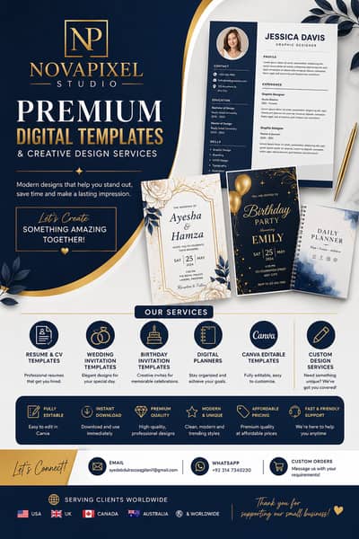 Professional Resume, CV, Invitation & Canva Templates | Digital Desig