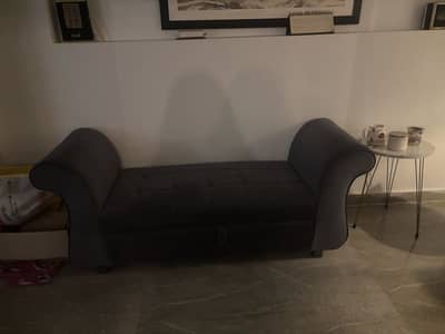 Two seater ottoman with storage space