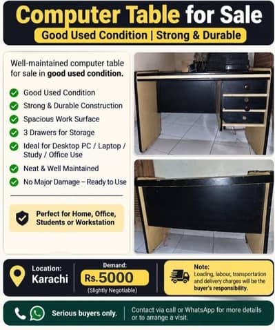 Computer Table for Sale | Good Used Condition