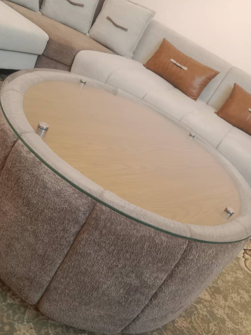 L shape sofa EIGHT sitter with table 2