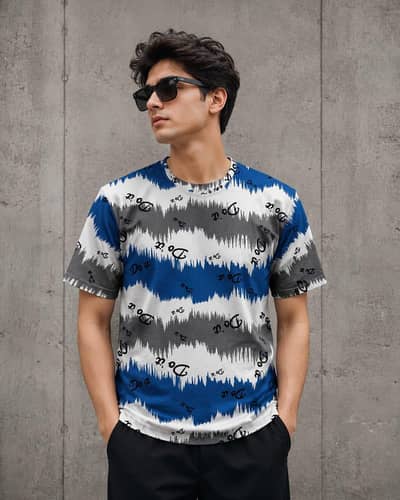 boys men trending printed down shoulder