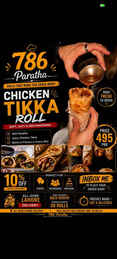 fresh home made paratha roll making with love