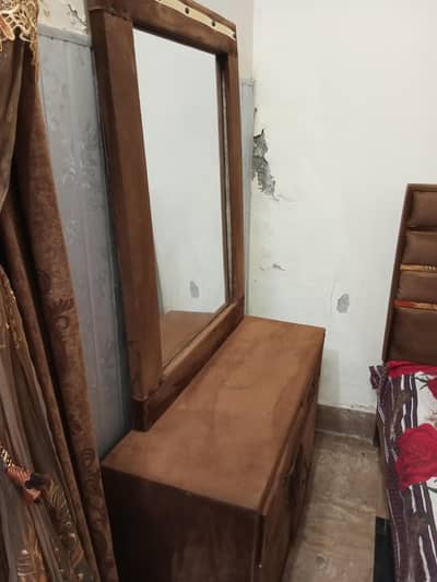 Wooden bed and dressing for sale