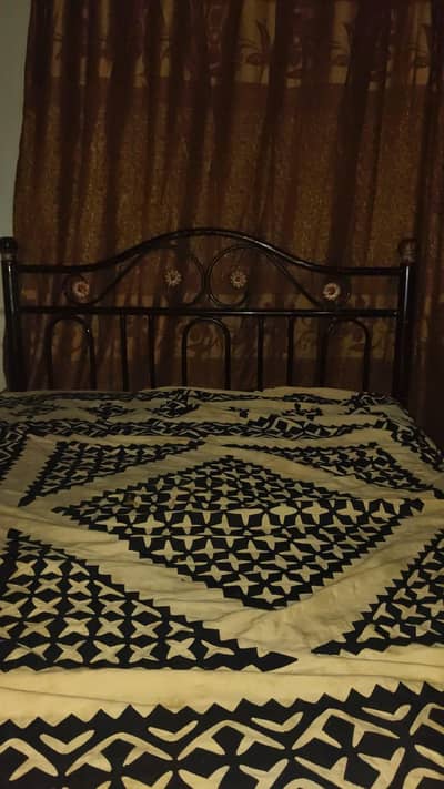 iron bed with matters