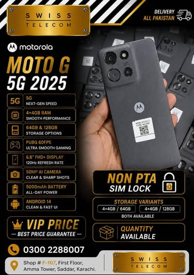 Moto G 5G (2025) 4+4/64 & 128 GB Non PTA Lock PUBG 60fps VIP price