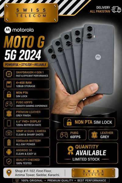 Moto G 5G (2024) snapdragon 4 Gen 1 4/128 Non PTA gaming phone