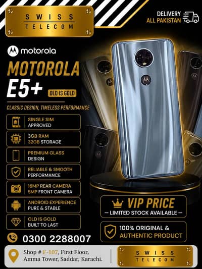 Motorola E5+ 3/32 single Sim approved VIP price