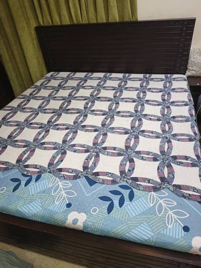 king size double bed in good condition with metres & side table