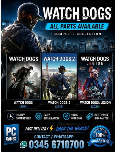  WATCH DOGS – ALL PARTS AVAILABLE (PC GAMES) 
