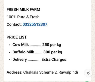Pure milk available