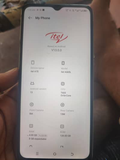 itel A70 4+8 /128 frish peac arjunt sell