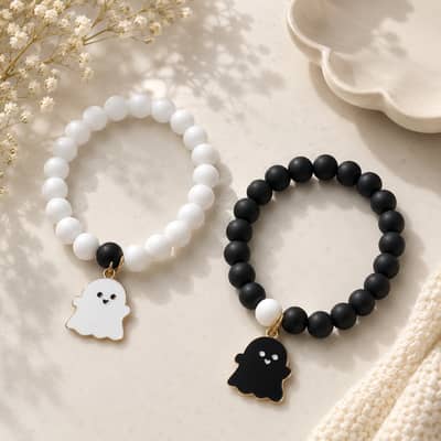 Handmade Crystal Glass Bead Charm Bracelet for Women
