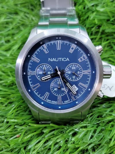 Original Nautica Men's Chronograph Watch | Blue Dial Stainless Steel