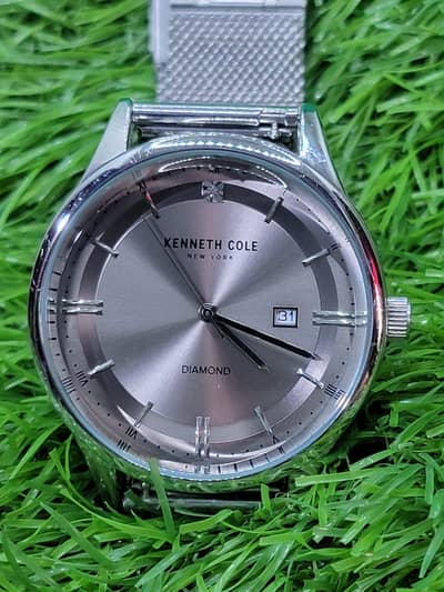 Original Kenneth Cole New York Diamond Men's Watch | Luxury Silver