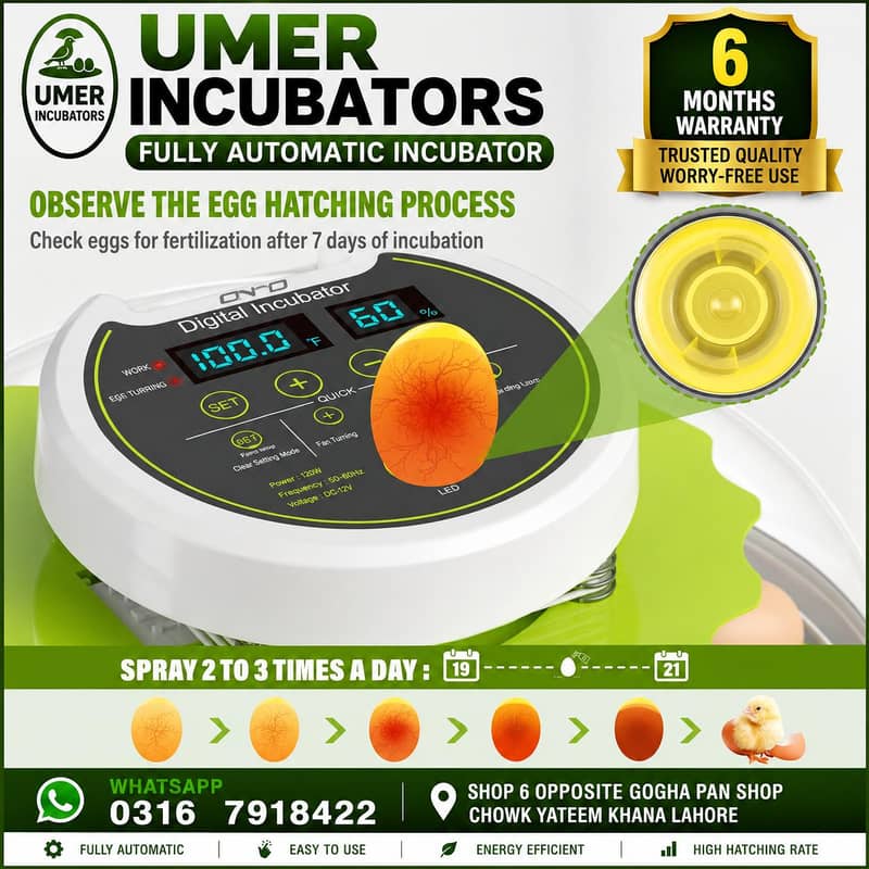 Automatic Egg Incubator | Egg Hatching Machine | Incubator | Brooder 12