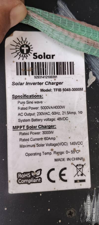 hybrid invarter 4 kilo watt 4 battery par chalne wala 5 solar panel pr