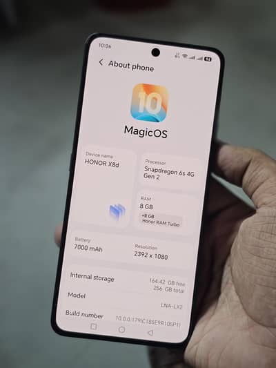 Honor X8d 8+8gb  256gb