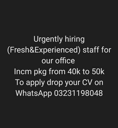 fresh&experience staff required