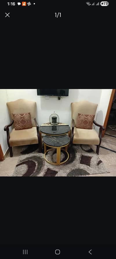 2 sofa chairs in good condition pure wooden