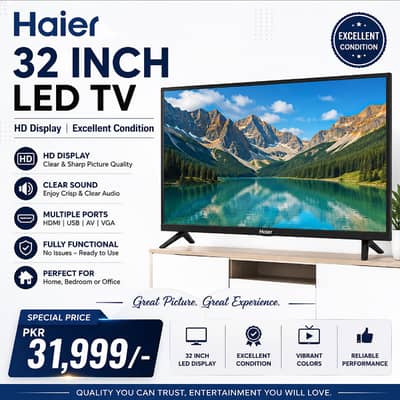 Haier 32 Inch LED TV | HD Display | Excellent Condition