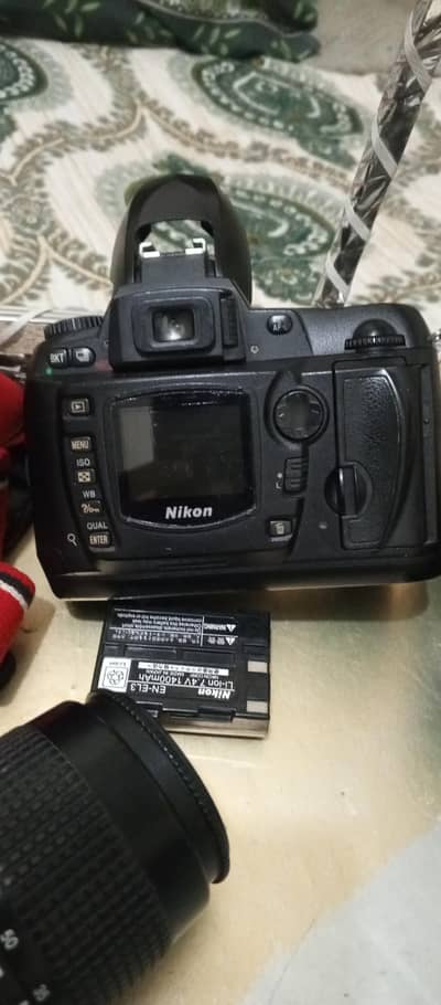 Nikon D camera charger battery lens belt + bag