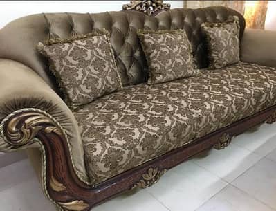 7 seater sofa set with center table and rug