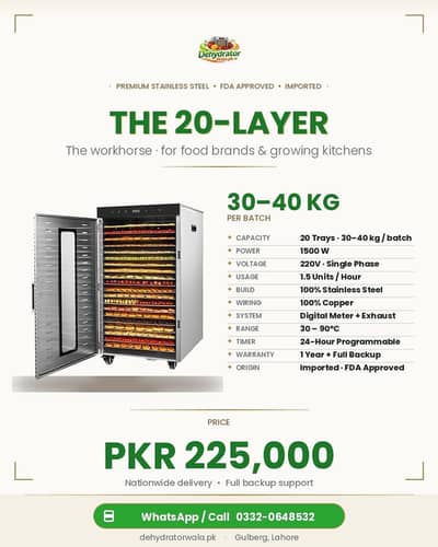 High-Capacity Stainless Steel Food Dehydrator Machine