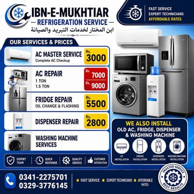 AC Repair, Fridge, Washing Machine & Dispenser Repair Karachi