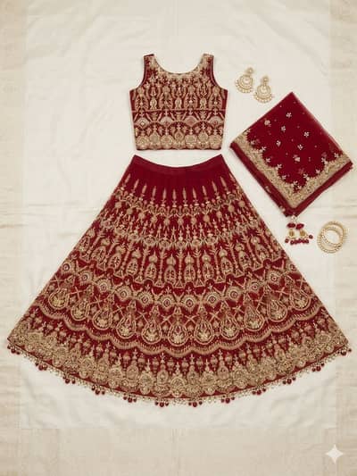 Lehenga Choli burgundy shade