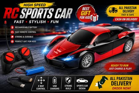  Fast RC Sports Car | USB Rechargeable | COD