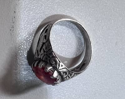 Beautiful Red Stone Silver Ring