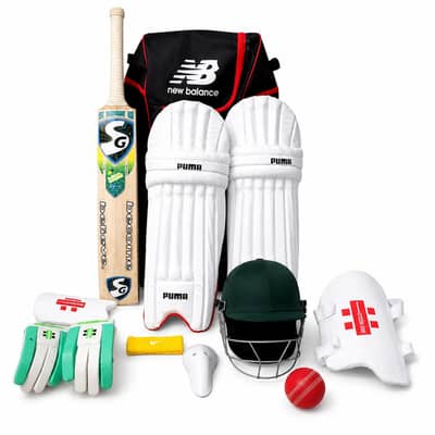 Full cricket set bet ,pad , helmet and bag