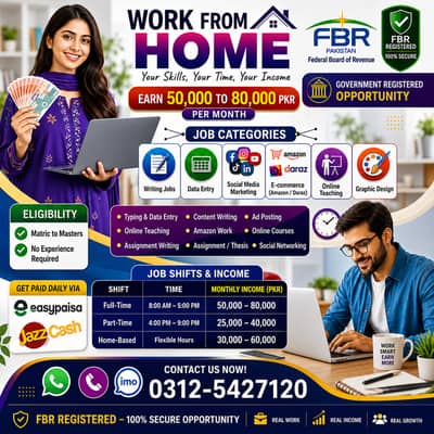 Online Jobs, Assignment Writing, Data Entry, Typing job, Part Time