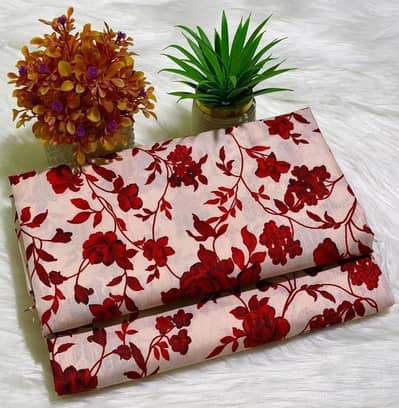Red printed polo cotton shirt throser set