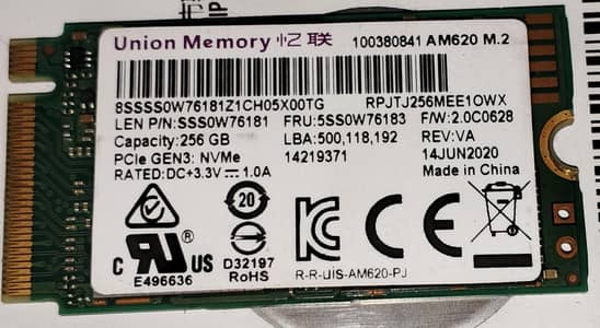 128 GB SSD & 256 GB Nvme