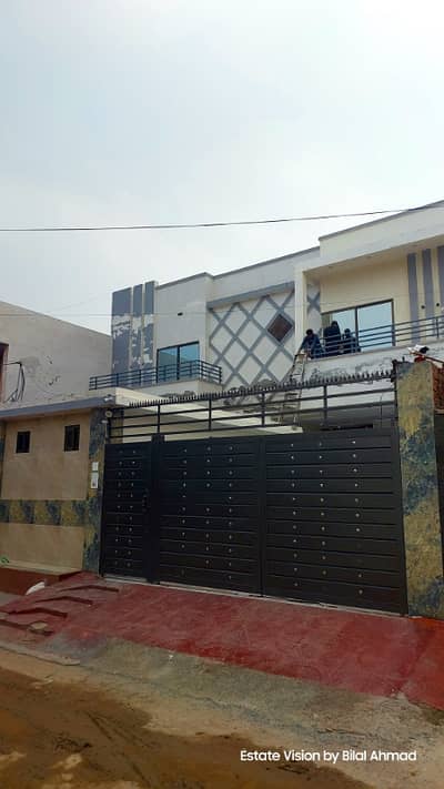 0321 86 10 688 Beautiful 20 Marla single story 3 bedroom 1 drawing room wide & airy kitchen 1 big Tv lounge 1 store wooden cupboards 4 car garage servent quarter with 2 electric meters
