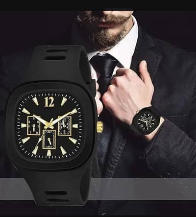 Modern Black Gold Watch For Men Pakistan