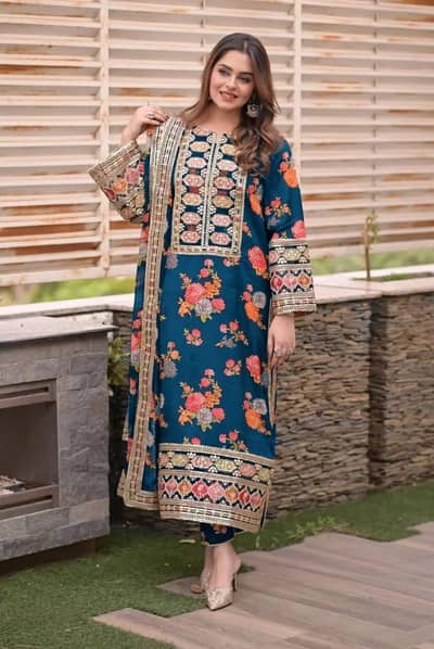 3 Piece Printed Lawn Suit for Women | Ladies Summer Dress | Suit