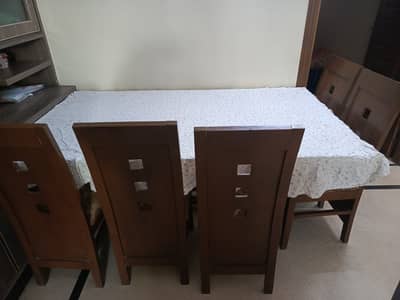 dining table/wooden table/6 person table/wooden chairs