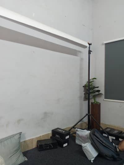 Caisi Backdrop Stand with white sheet