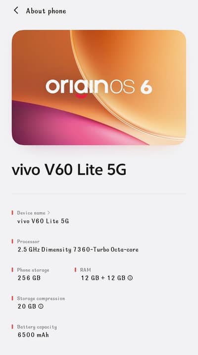 Vivo V60 lite 12/256
