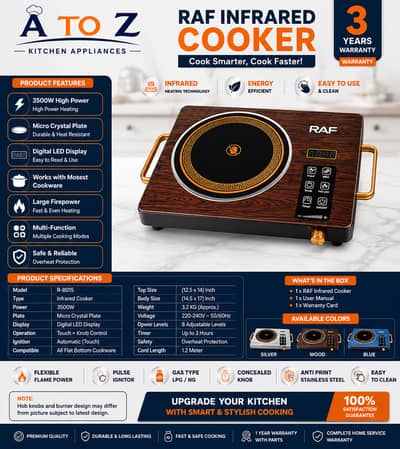 Infrared Ceramic Hot Plate – 3500W | Digital Display | Imported