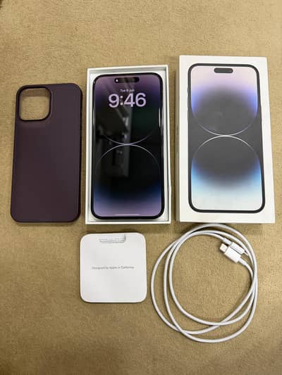 iphone 14 pro max pta approved hk physical + esim complete box 10/10