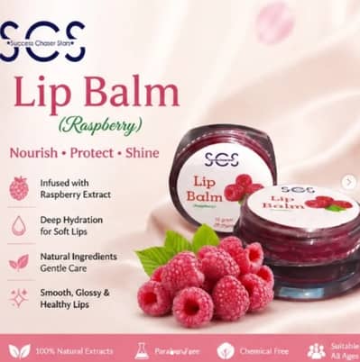 SCS Pink Lip Balm - 100% Organic For Soft & Glo