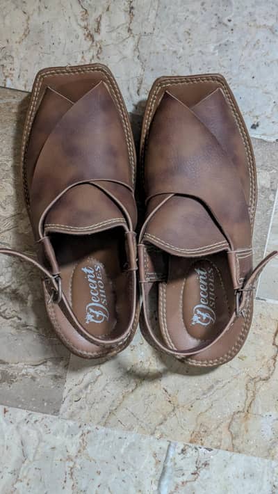 Suede brown Peshawari chappal brand new size 5